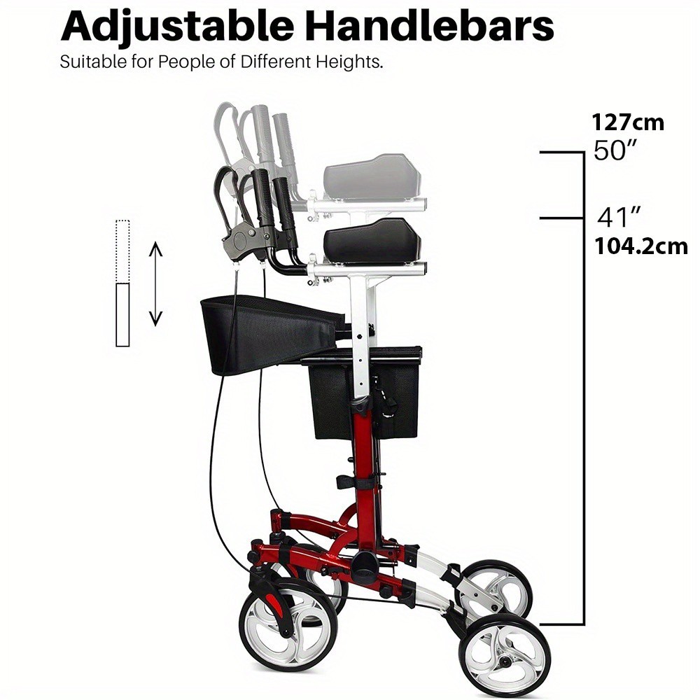 Unlicon Heavy Duty Upright Walker Medical Aluminum Rollator for Seniors
