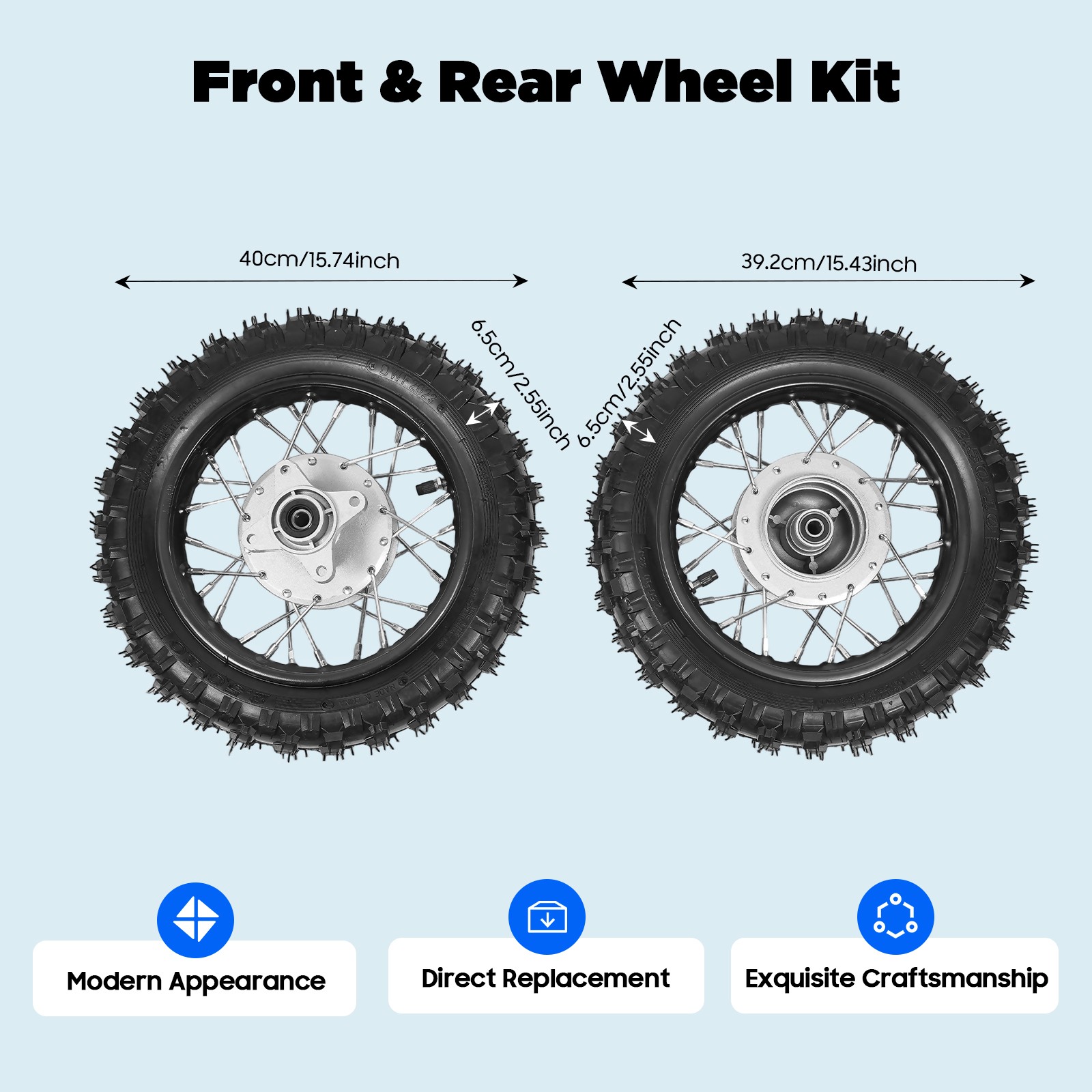 For Honda CRF50 XR50 BBR KLX 2.50-10 Front Rear Tire Rim Wheel Dirt Bike