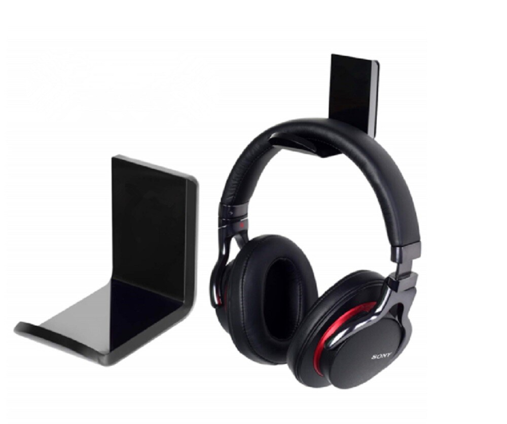 Acrylic Headphone Hanger-Under Desk Hook Headset Display Stand Wall Mount Holder