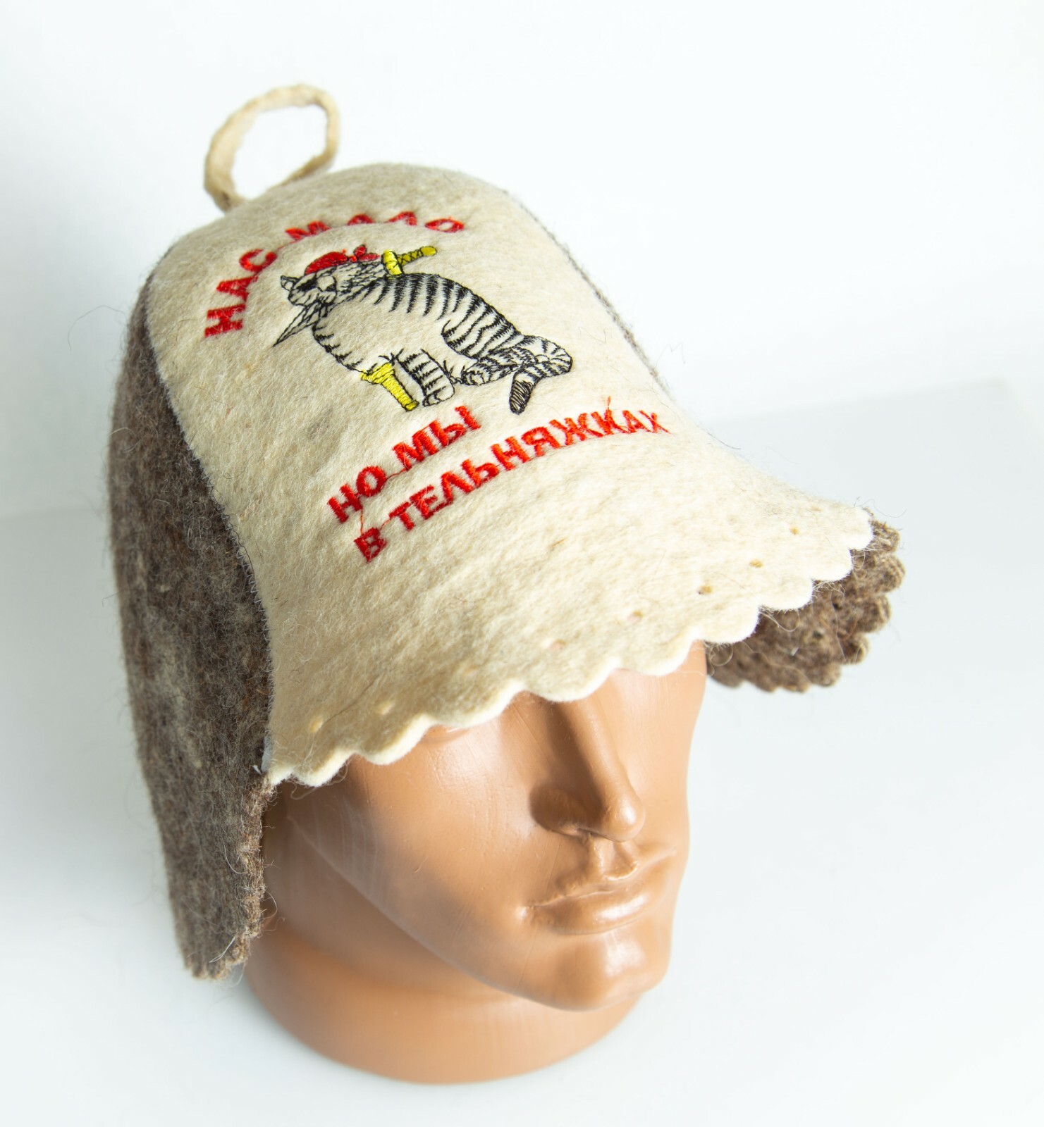 Sauna Hat sheep wool Felt Russian Banya for men Bath hair Care Cat Sailor