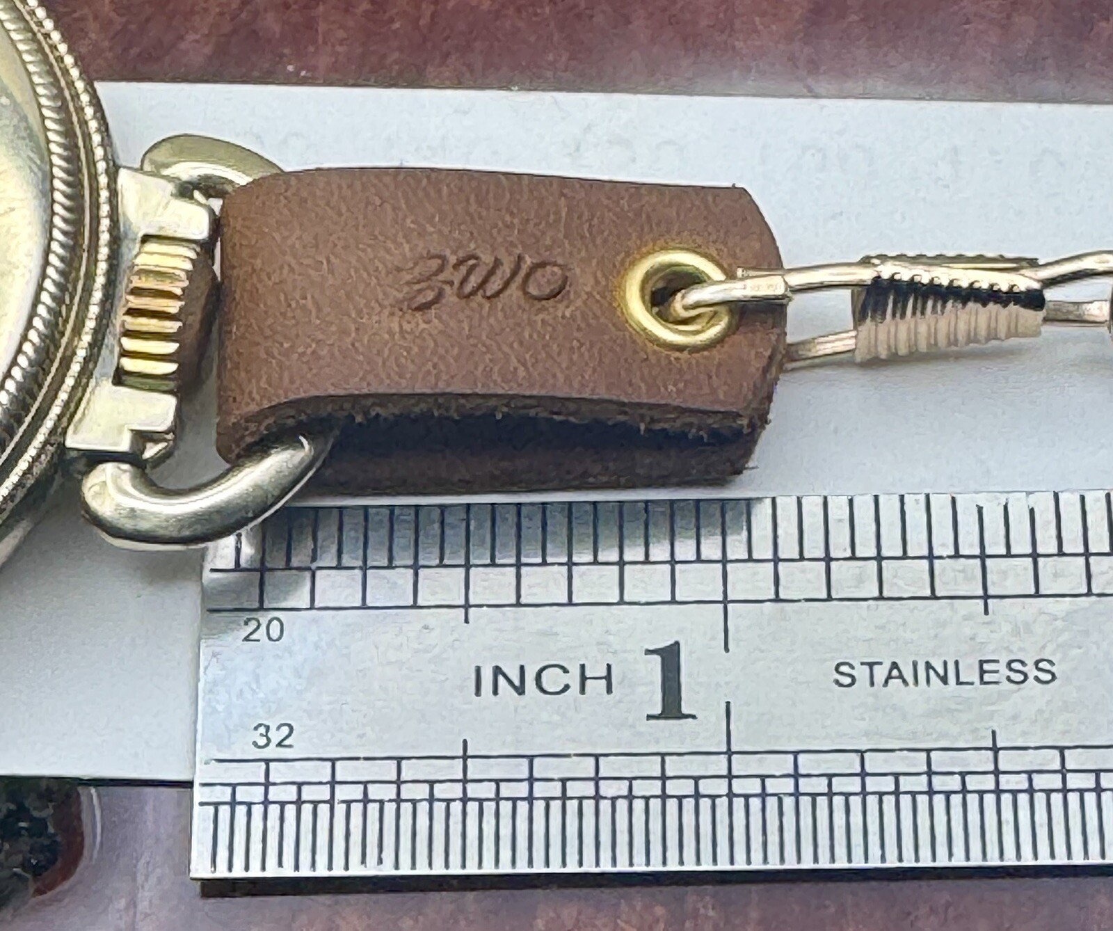 •NEW• Genuine Leather POCKET WATCH BOW / FOB STRAP; 1/ 2” Wide; BROWN-Handcrated