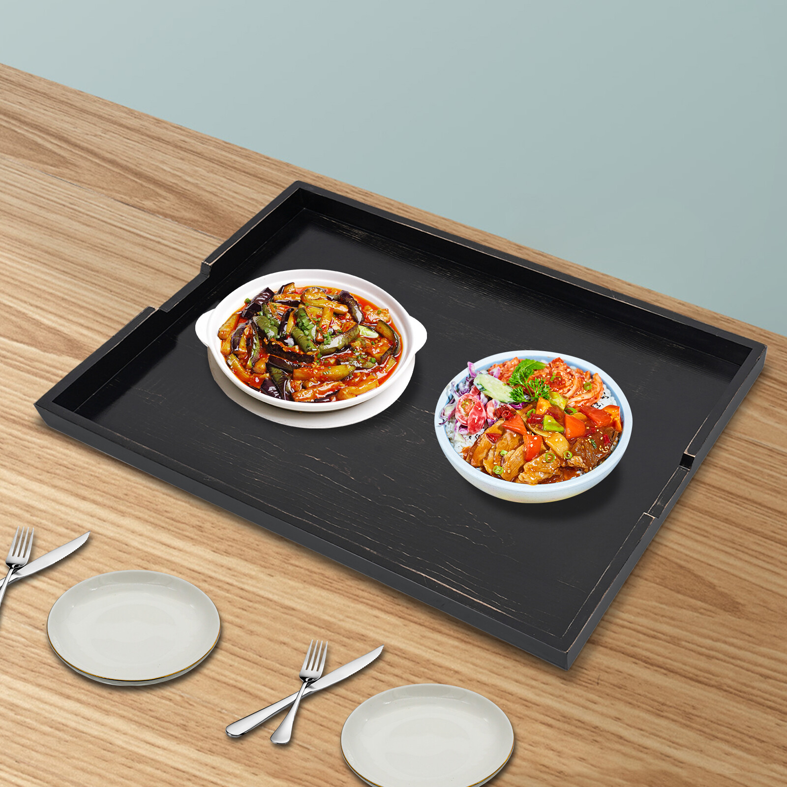 Stove Top Cover Pine Wood Noodle Board Stove Covers with Built-in Handles