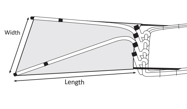 Oceansouth T-Top Extender White / shaded area up to 5' / Width 6' x Length 5'
