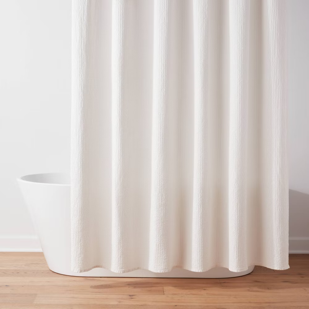 Oversized Relaxed Waffle Weave Shower Curtain