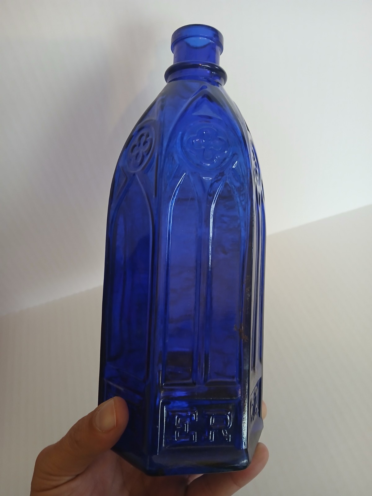 ANTIQUE 9.75" CARTER'S CATHEDRAL MASTER INK BOTTLE, Cobalt Blue Glass, 1920s Era
