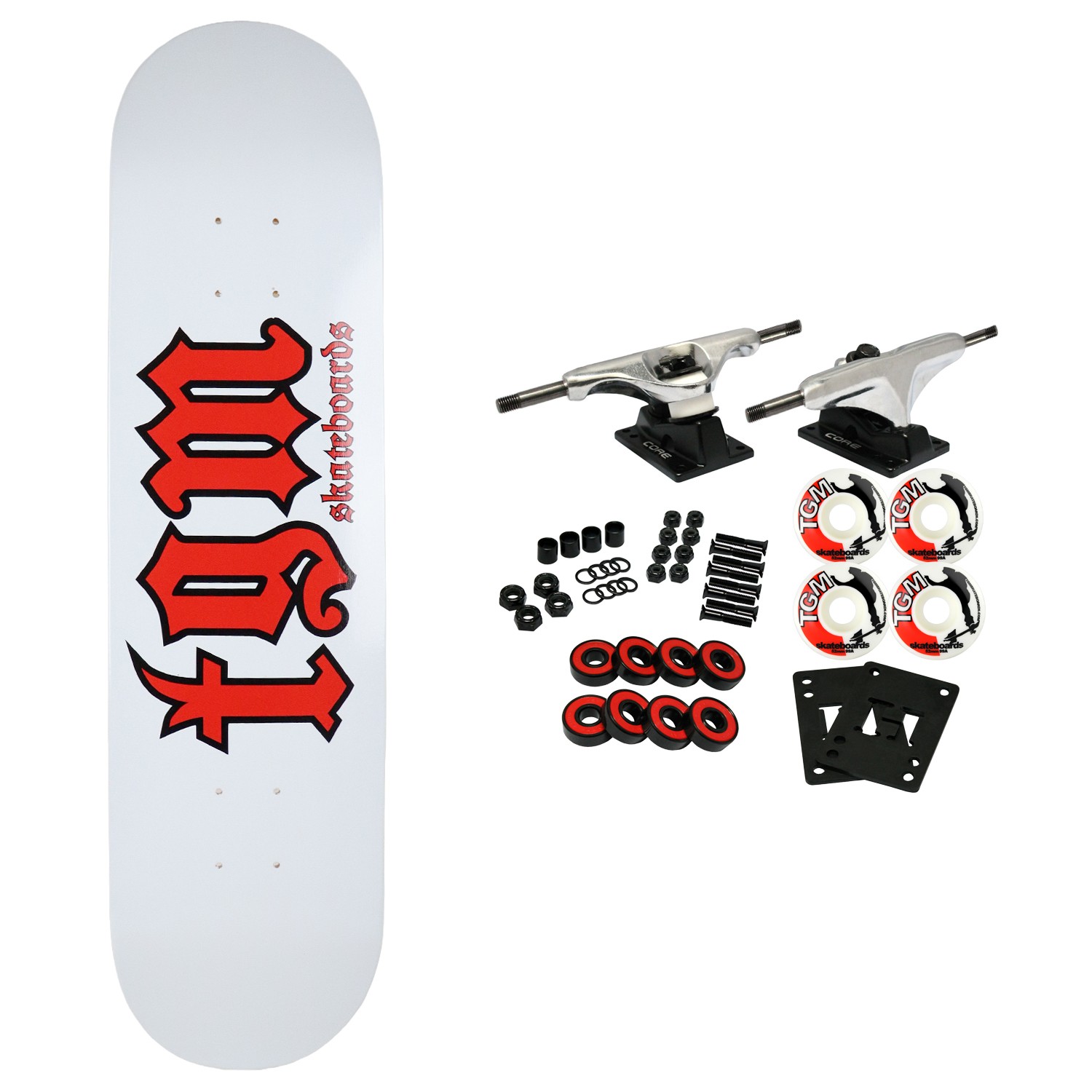 TGM Skateboards OG Goth Logo Canadian Maple Skateboard Complete - Choose Size/C