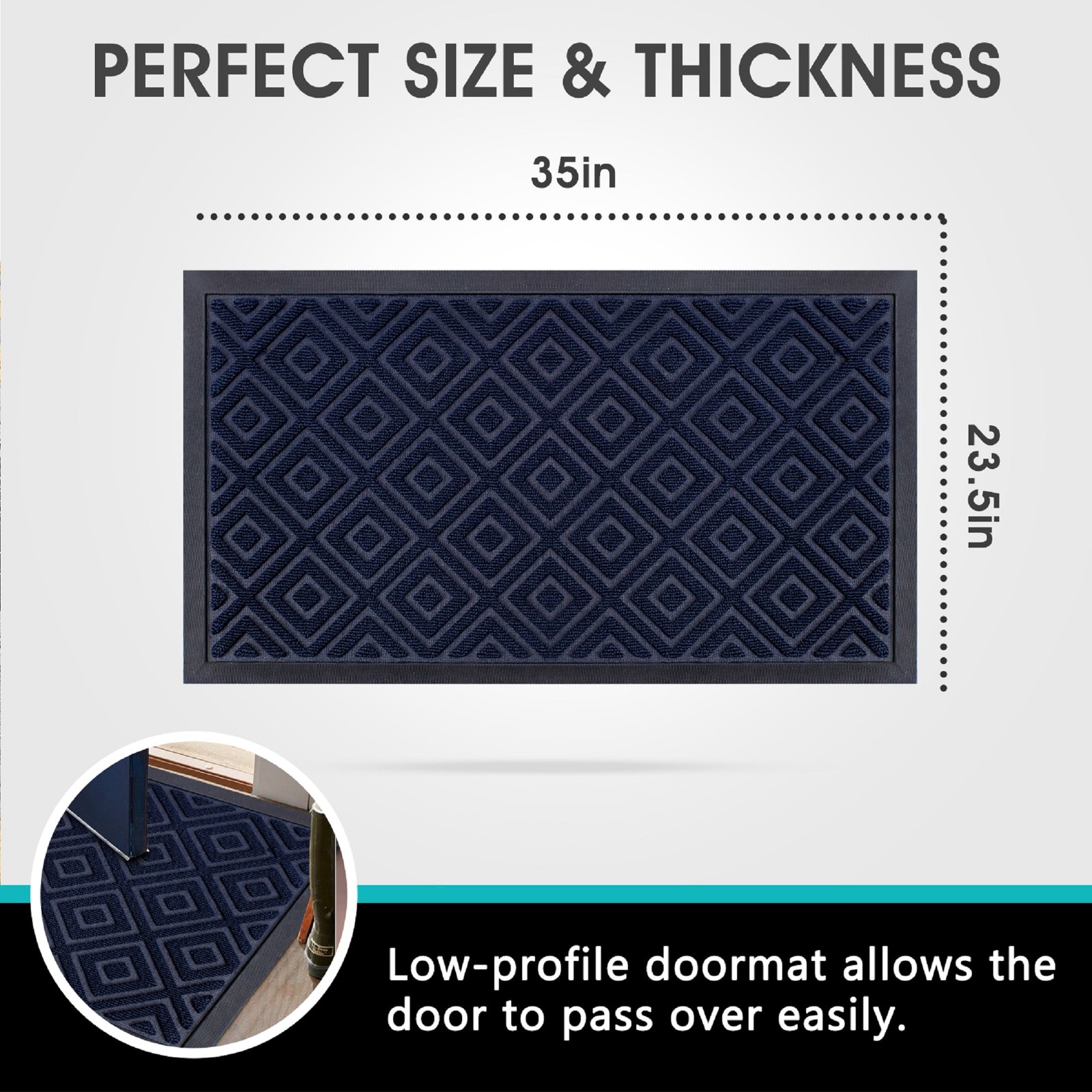 2 PACK Entrance Mat Indoor Outdoor Heavy Duty Front Door Mats Carpet 24''x36''