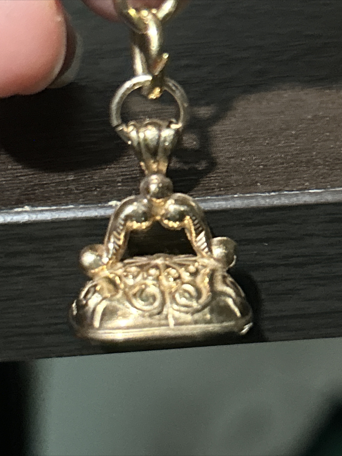 Vintage London FM Fob 9ct 375 Solid Gold Onyx Wax Seal GF Charnier Watch Chain