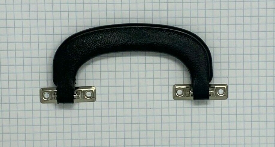 Replacement Handle, Instrument case / Luggage, Black Plastic w/Nickel Trim