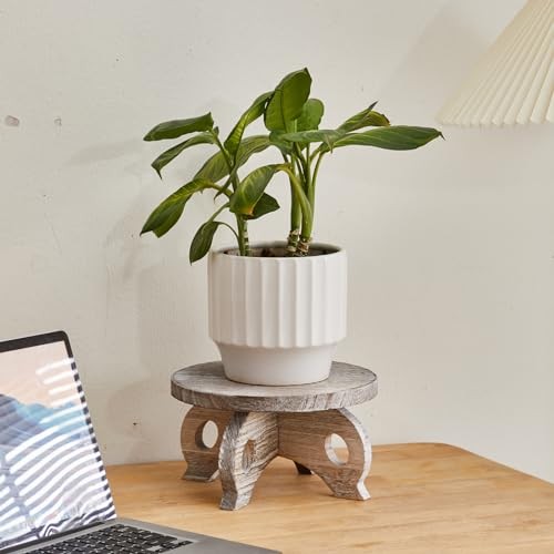 Plant Stools Indooren Stool for Plants Flower Display with Stand Wood White
