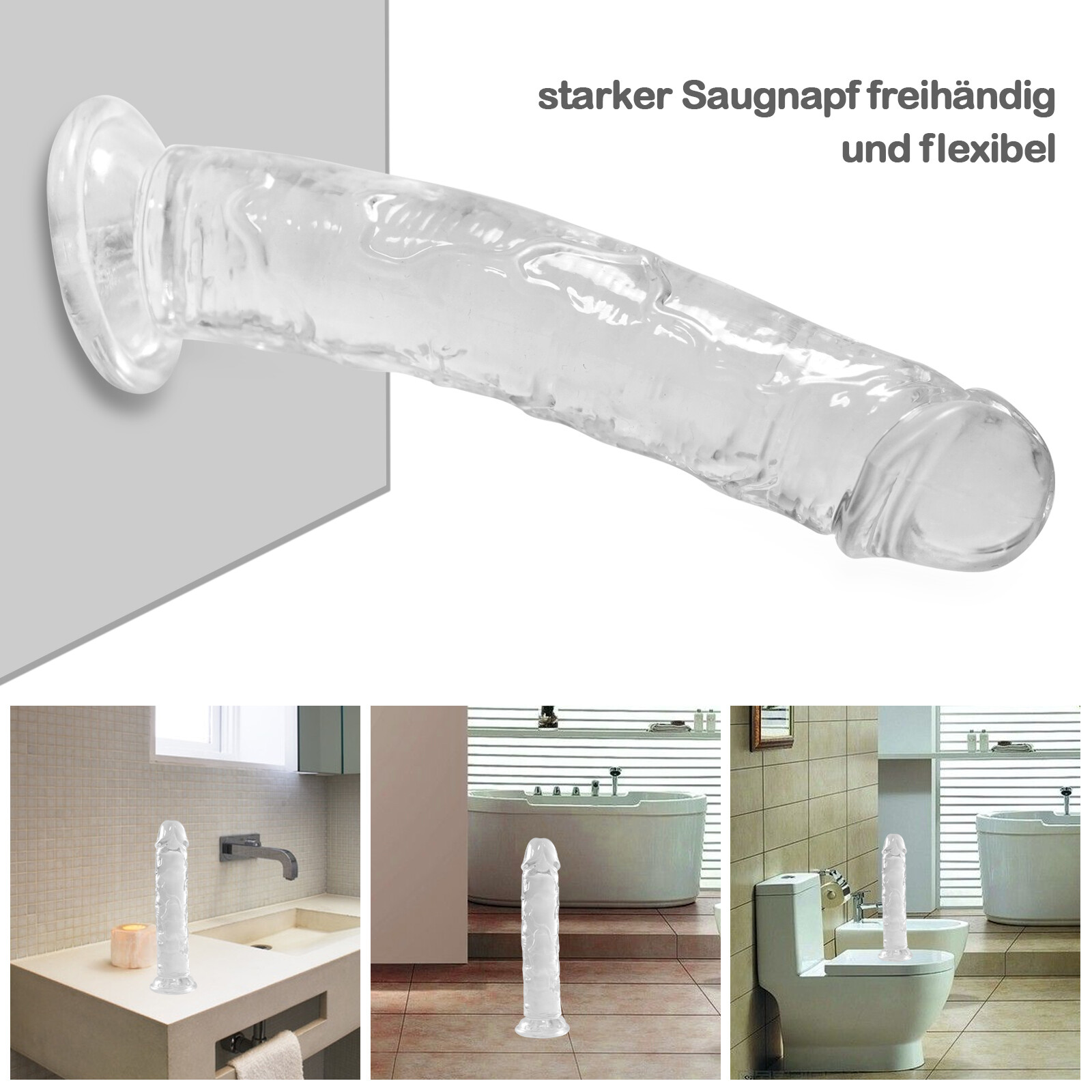 Jelly Dong Dildo Suction Cup - 4 Sizes Waterproof Realistic Cock Veined Dildos