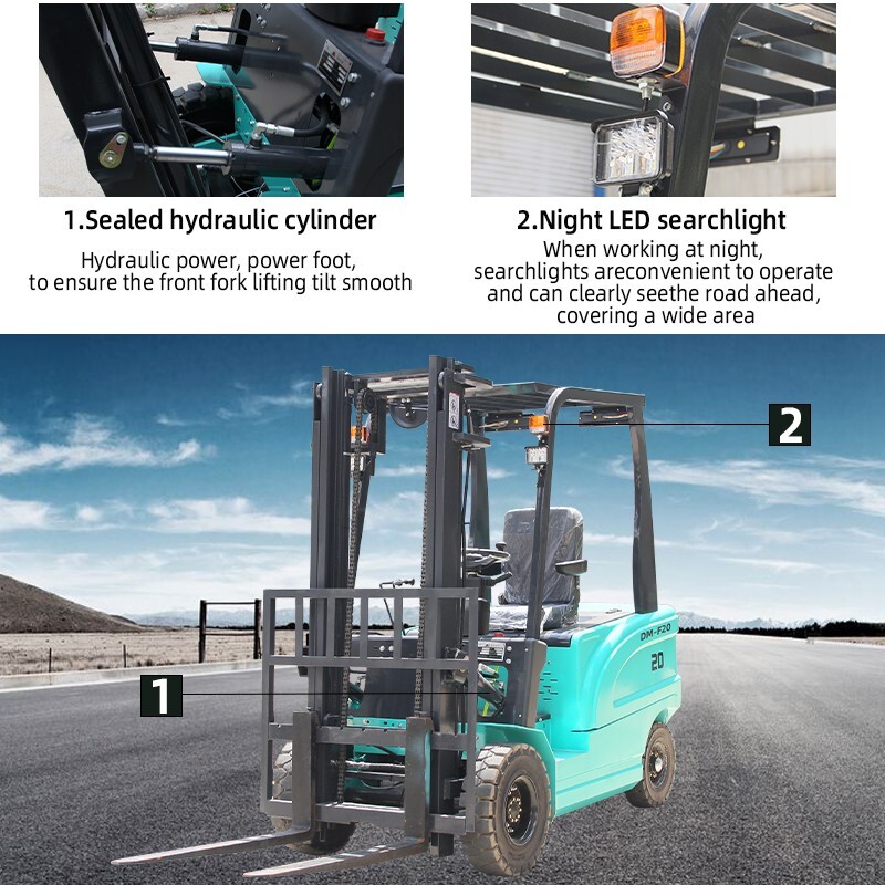 New 2024 2 Ton Rated Capacity Electric Forklift Lifter Lift Truck Two-stage mast