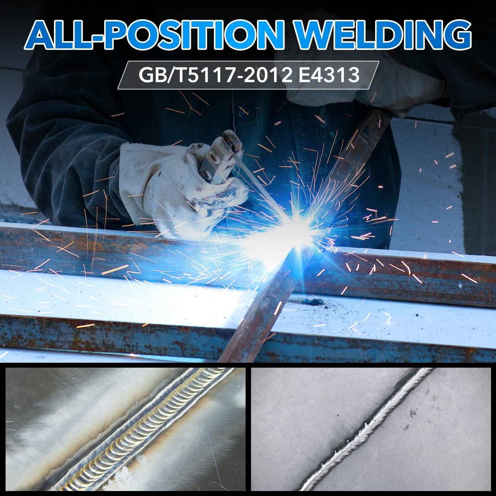 E6013 Welding Rods 3/32", Carbon Steel Stick Electrodes All Position, 5LB