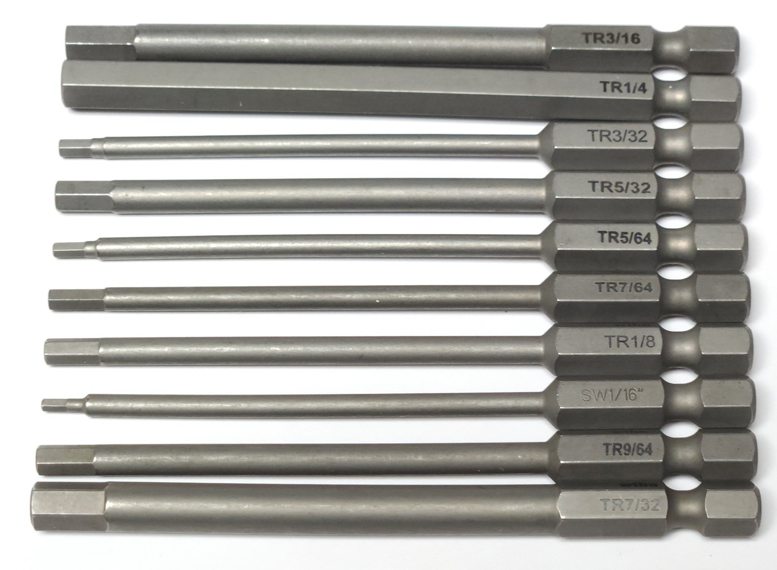 WIHA 76096 10 Piece Blade Set for CENTROFIX Handle 76000 Security Hex INCH 5/64"