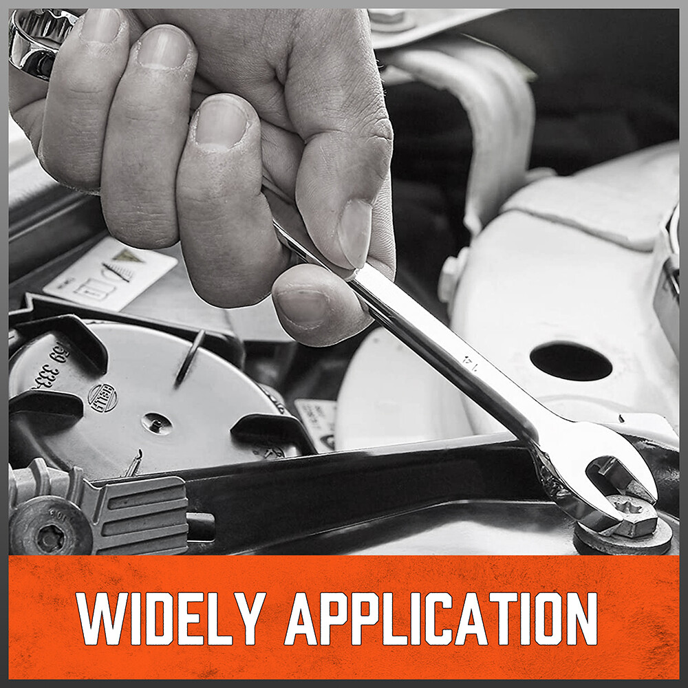 HORUSDY 32PCS Combination Wrench Set Inch MM 1/4"-1" 7mm-22mm 12 Point With Case