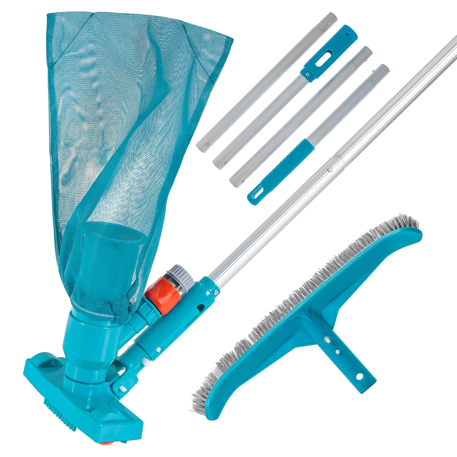 Deluxe Swimming Pool Maintenance Kit with Deluxe Jet Vacuum, 16" Floor & Wall...