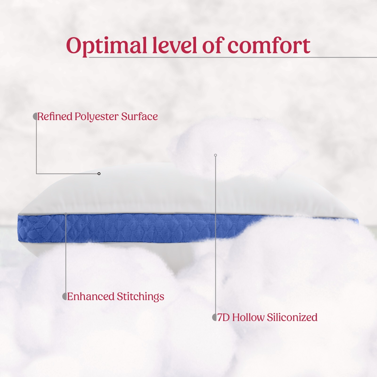 Pack of 2 Bed Pillows Quilted Hotel Quality Down Alternative Gusseted Pillow