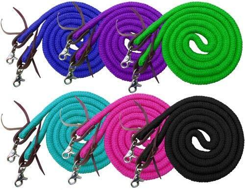 Showman 8' Braided Cotton Barrel Reins w/ Scissor Snap Ends