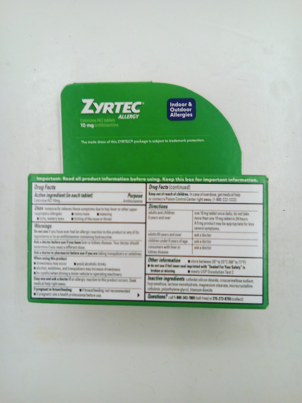 Lot of 20 Zyrtec Allergy Treatment Tablets- 10mg- 90ct Exp 01/2027+ —1800 Total