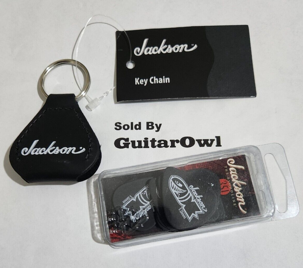 JACKSON HEAVY GUITAR PICKS 351 Black Bomb 1.0mm  Leather pick holder keychain