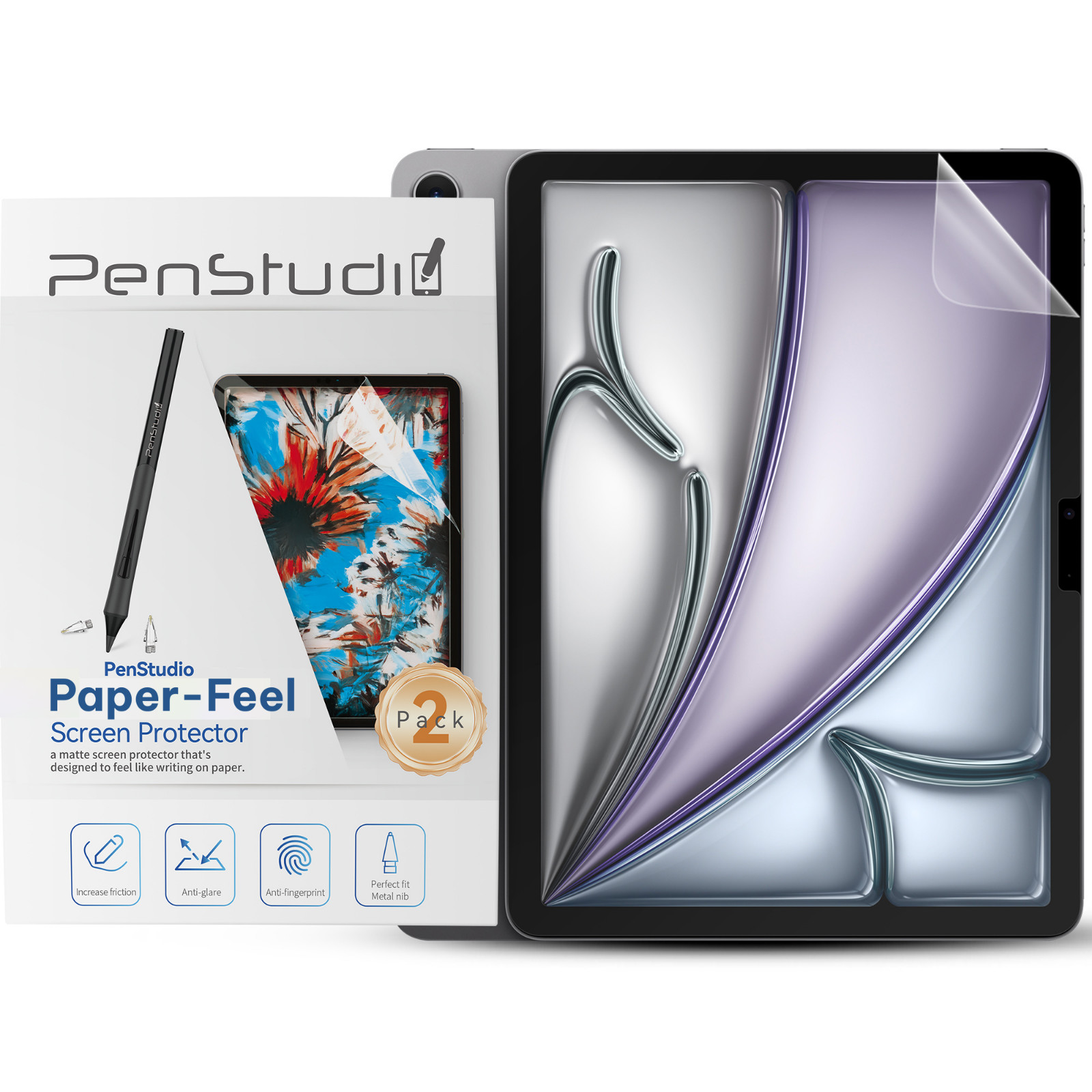 Penstudio Paper-Feel Screen Protector for iPad Air M2/M3 11 inch | Anti-Glare