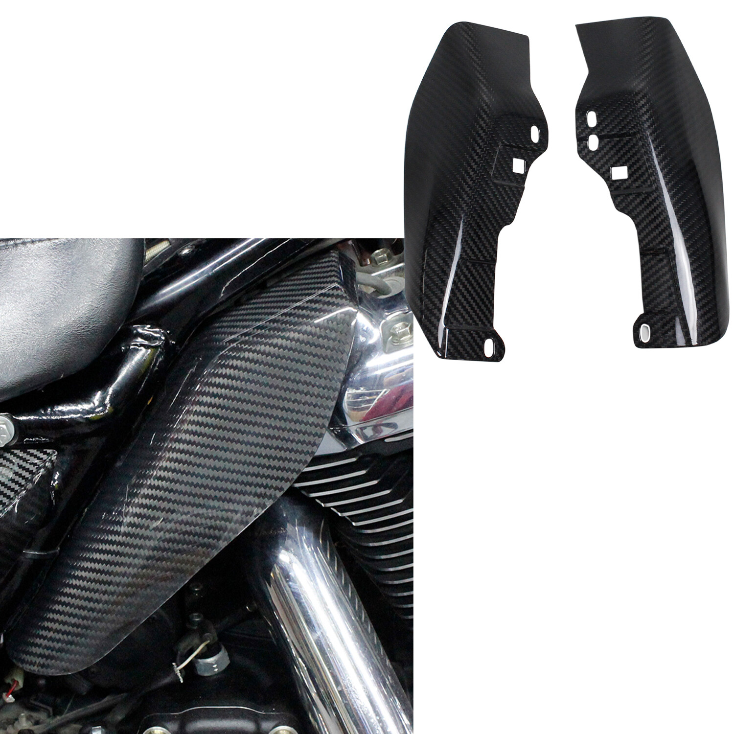 Carbon Fiber Mid Frame Air Deflector for Harley Road Glide King FLHX FLHT 09-23