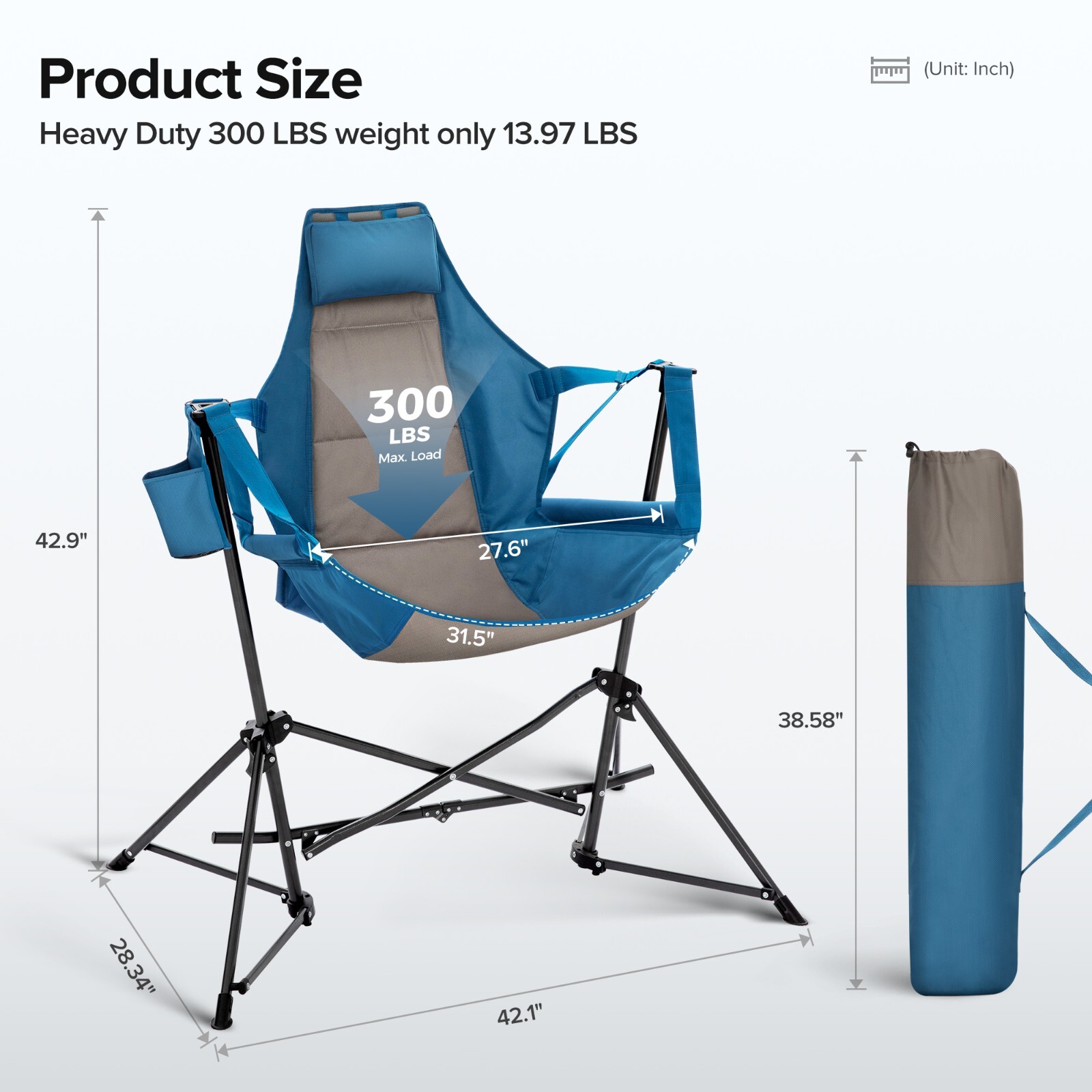 Swinging Hammock Chair Portable Folding Outdoor Camping Swing Chairs w/Carry Bag