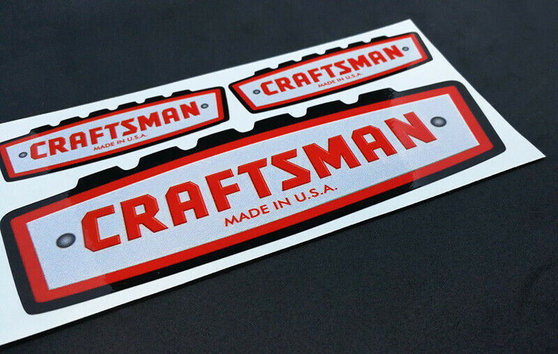 1960's CRAFTSMAN TOOLS x 3 Vintage Style DECAL, 6" Vinyl STICKER