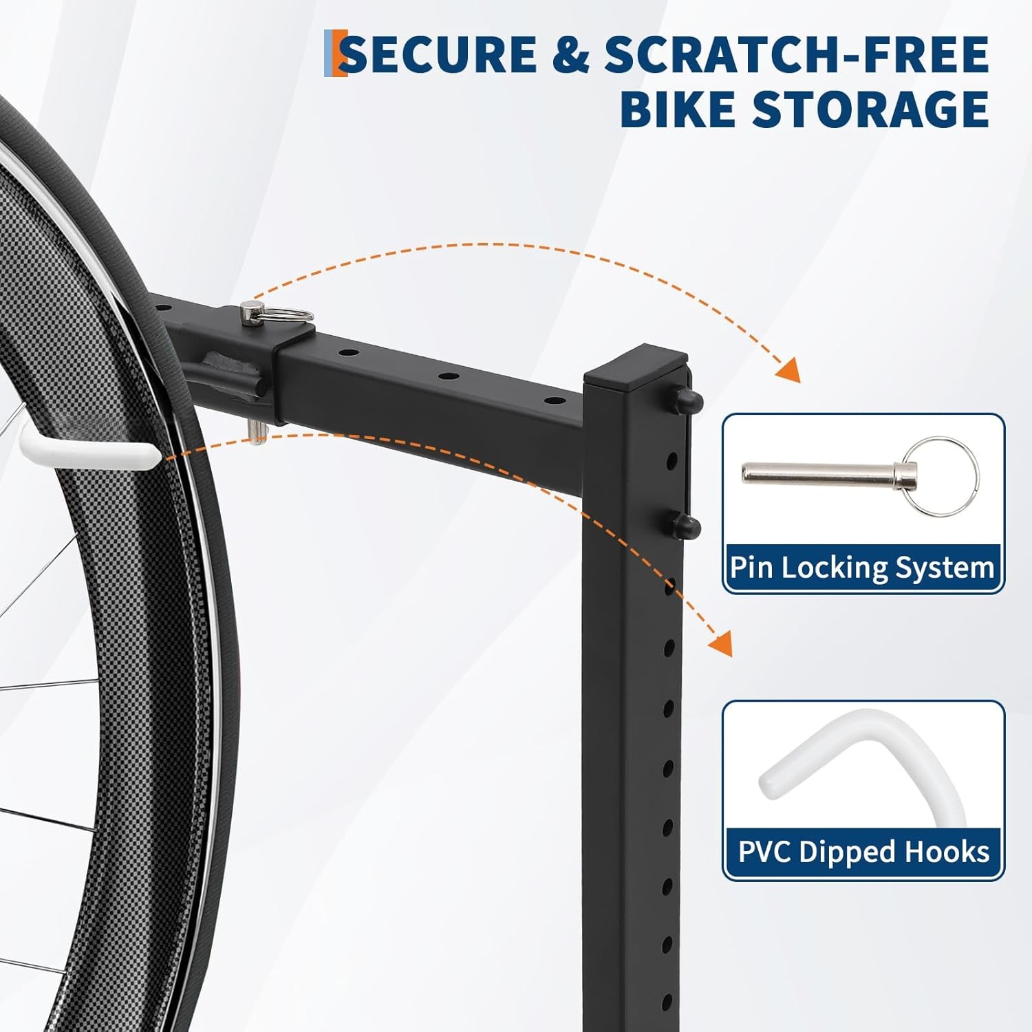 5 Bike Storage Rack Adjustable Height Space Saving, Garage Wall Storage 300lbs