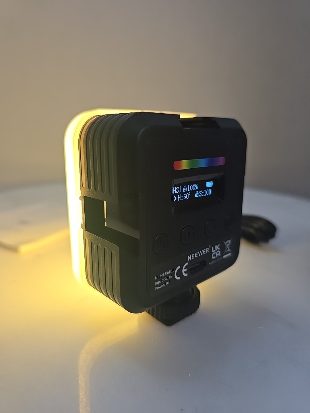 NEEWER Magnetic RGB Camera Light, 360° Full Color RGB61 Small LED Panel BRIGHT!