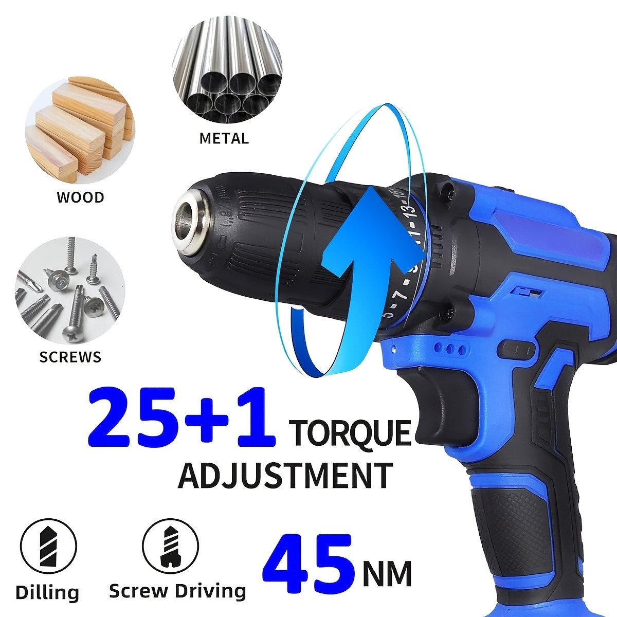 21V Cordless Drill & Driver Kit: Electric, Rechargeable with Charger (NEW)