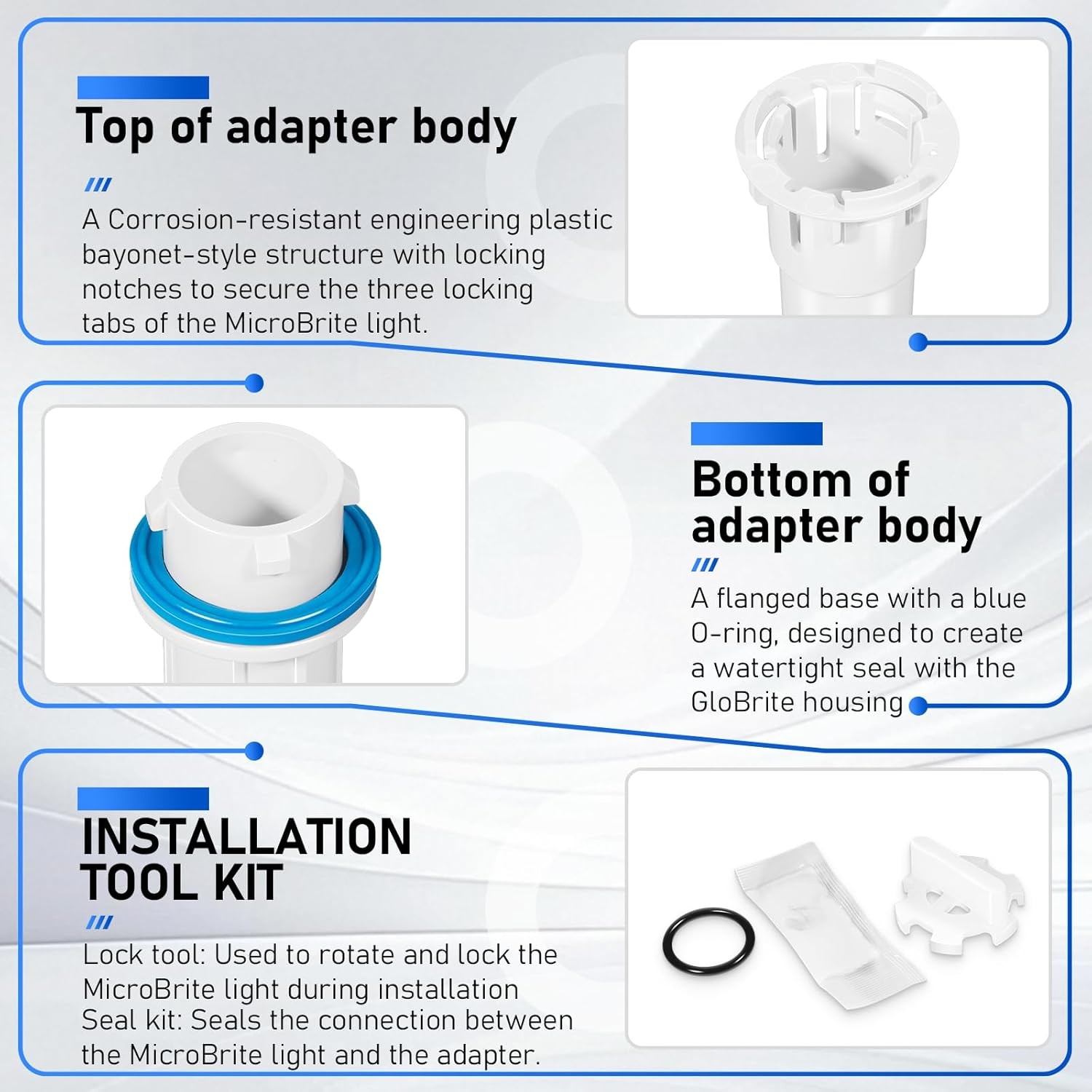 for Pentair 618040 MicroBrite Adapter for GloBrite Niche ColorVision Bubbler
