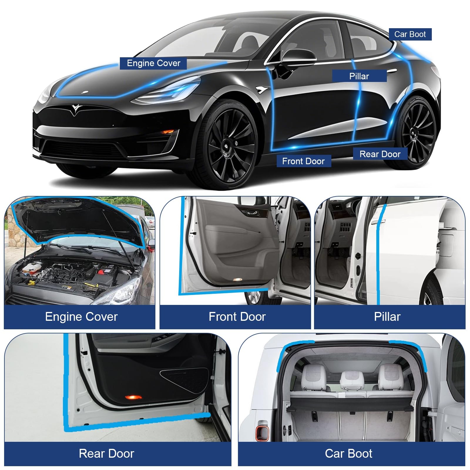 Storystore Automotive Door Weather Stripping 20Ft Car Door Rubber Edge Trim S...