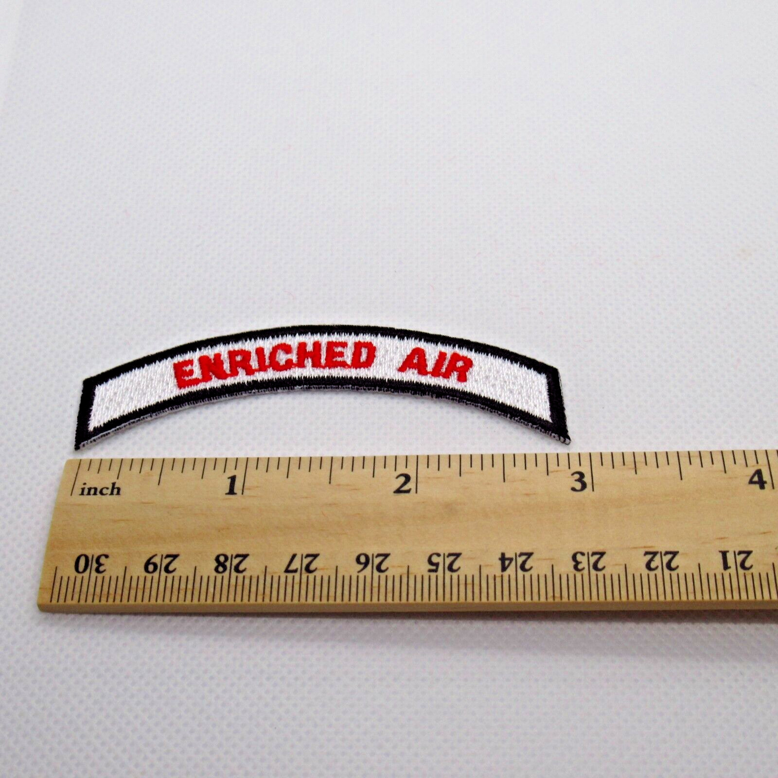 Enriched Air Patch Arch Red Letters White Black Border Iron On Scuba Dive