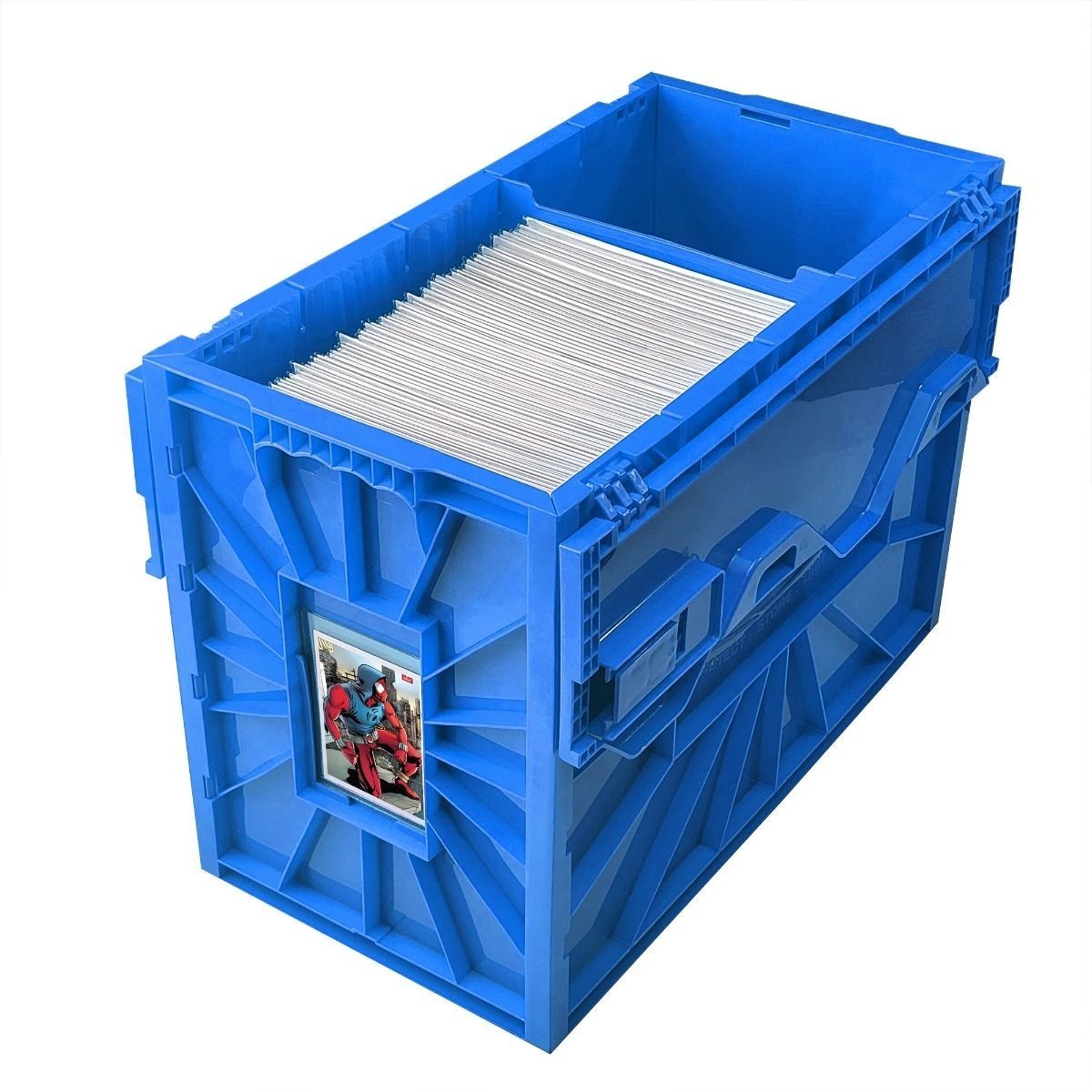 New (1 ct) BCW Short Comic Book Storage Bin-Blue-Heavy Duty Plastic Bin