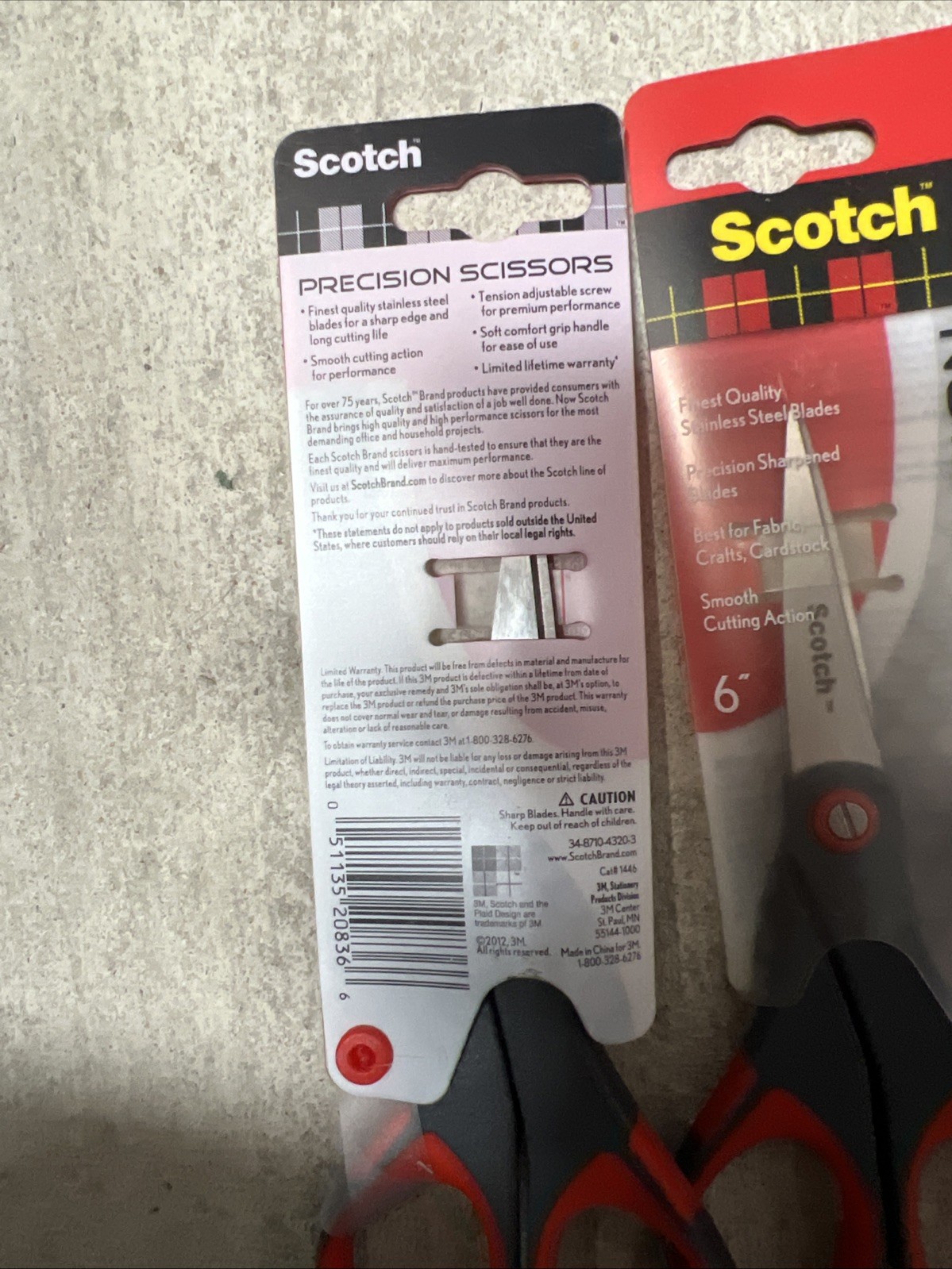 2x Scotch Precision Scissors 6” Fine Quality Smooth Cutting Stainless Steel New