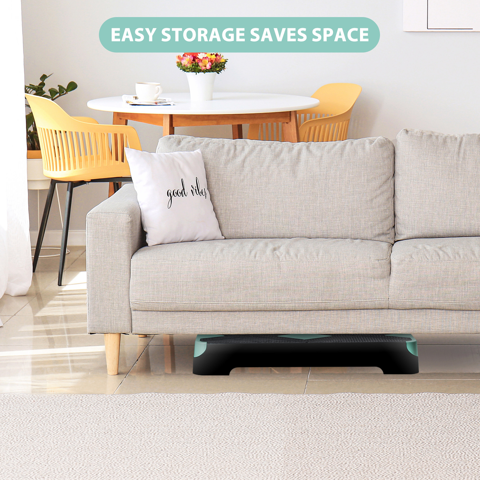 26.5" Aerobic Step Platform Adjustable Exercise Workout Stepper w/4 Risers Green