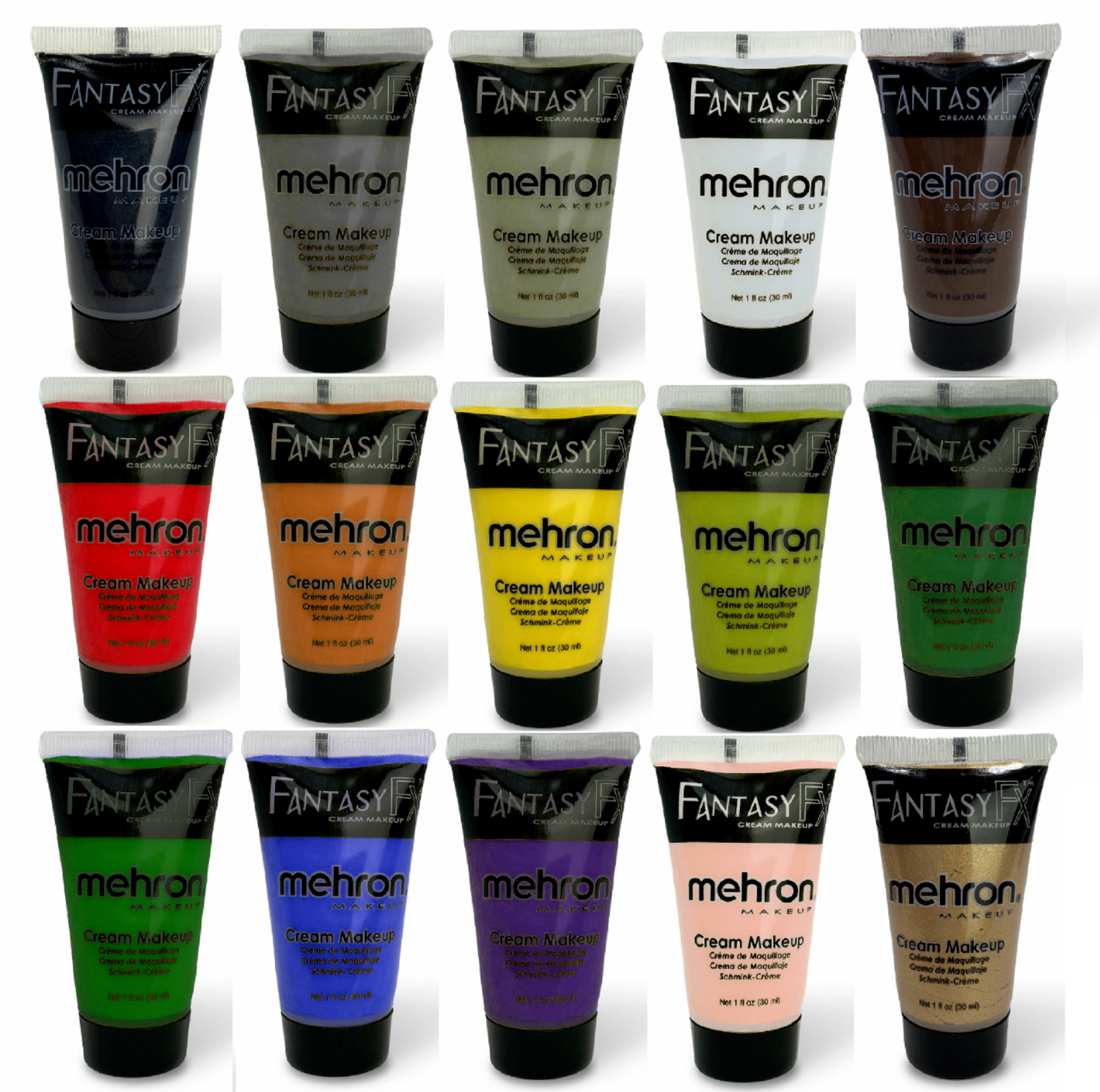 Mehron Fantasy FFX Water Base Face/Body Cream Paint Halloween Stage Makeup -NEW