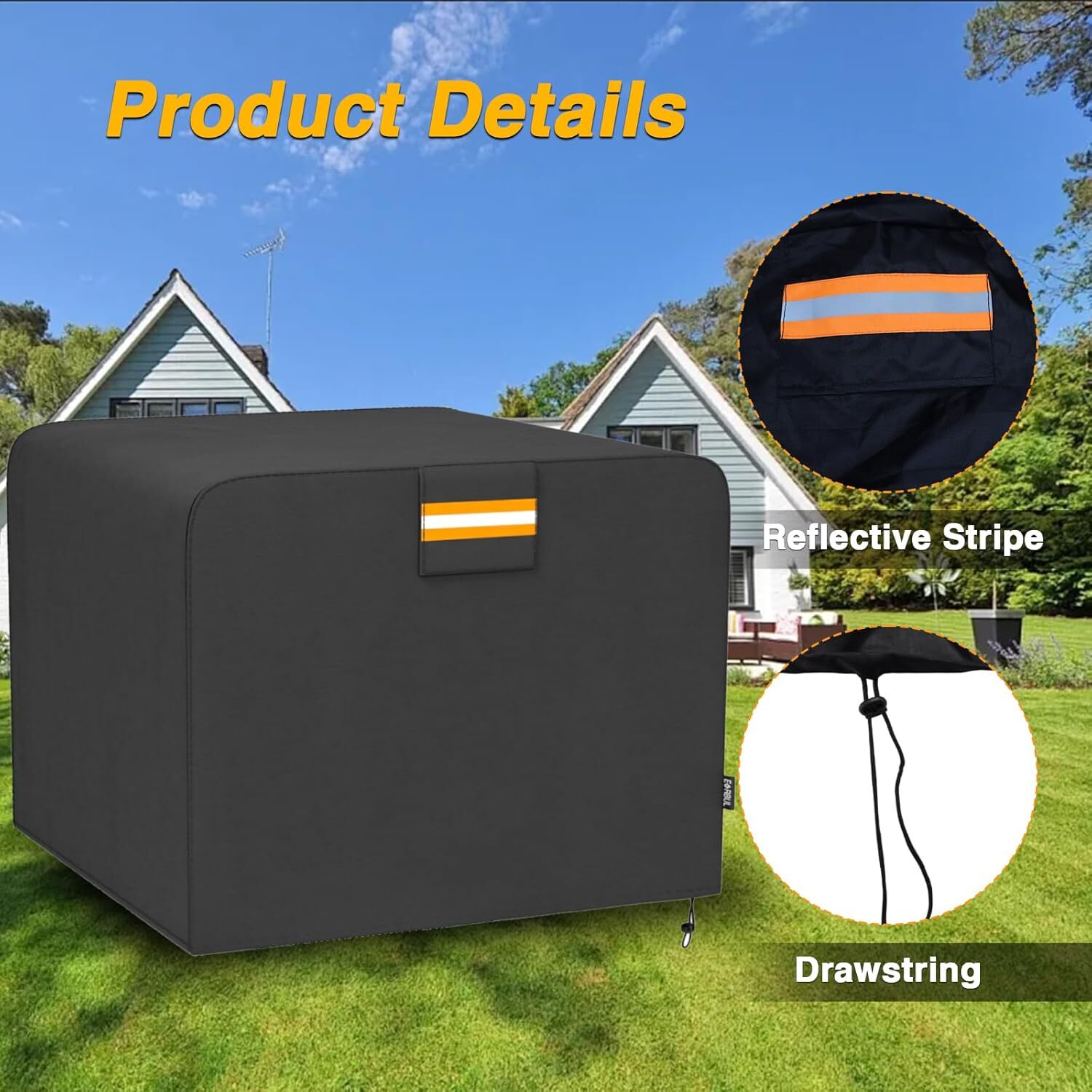 Heavy Duty 420D Square Fire Pit Cover for 28-32 Inch Fire Pit Table us