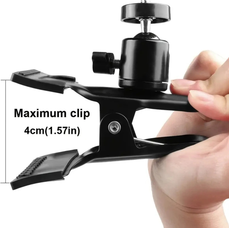1 pc Guitar Headstock Phone Holder Clip 360° Ball Head Live Video Stand