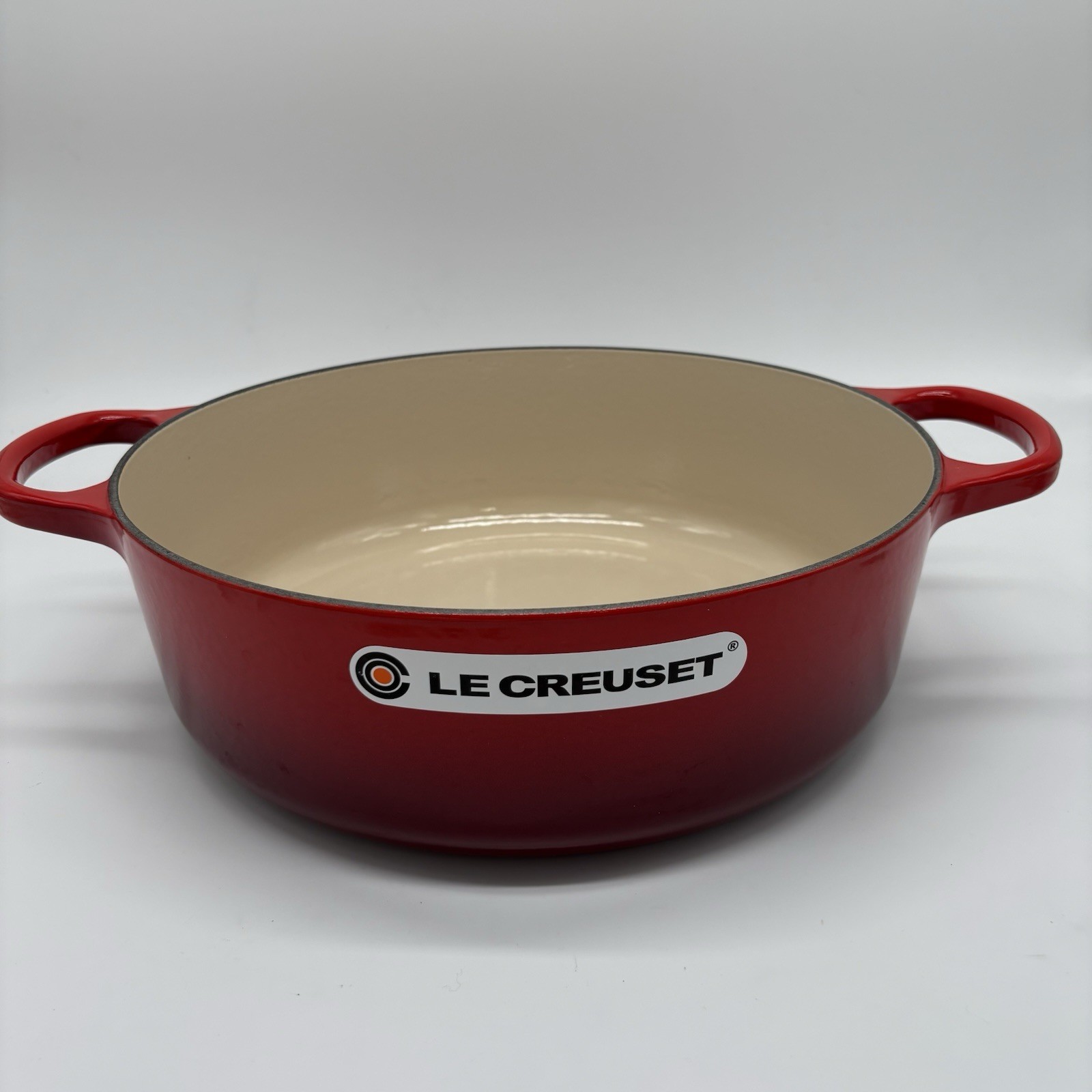 Le Creuset Signature Enameled Cast Iron Wide Round Dutch Oven 6 3/4Qt Cerise Red