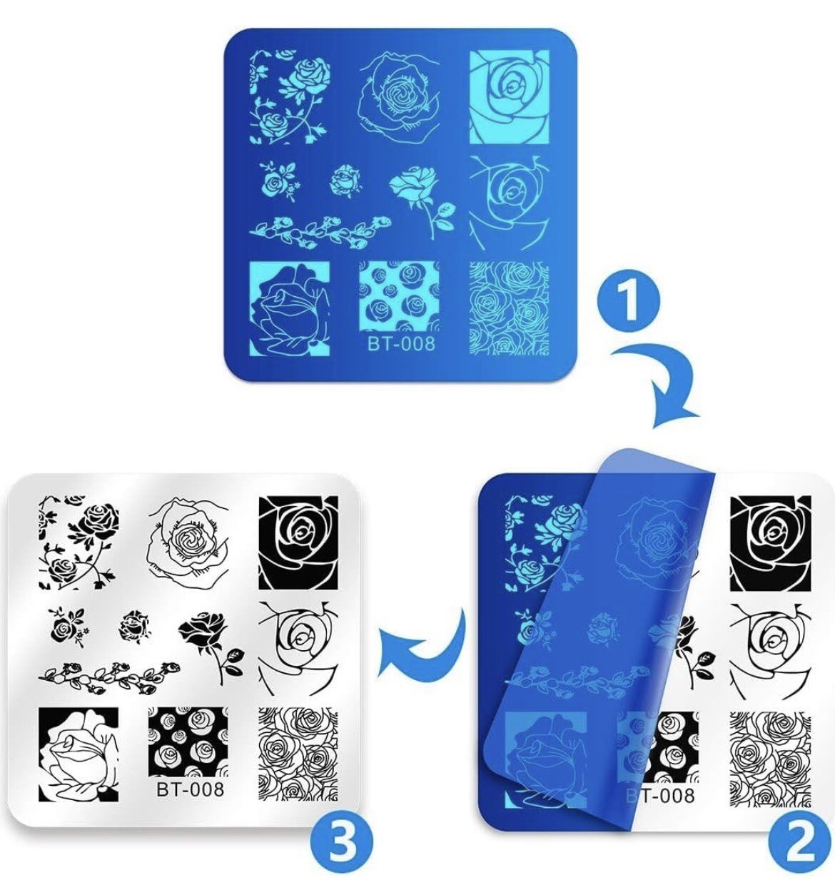 Nail Stamping Plates Set 12Pcs Nail Plates 1Stamper 1Scraper 1Storage Bag Nail