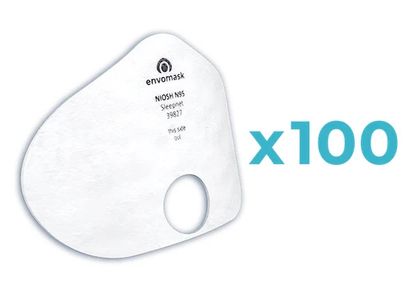 EnvoMask  N95 NIOSH Replacement Filters, #39827, 100 Replacement Masks/Carton