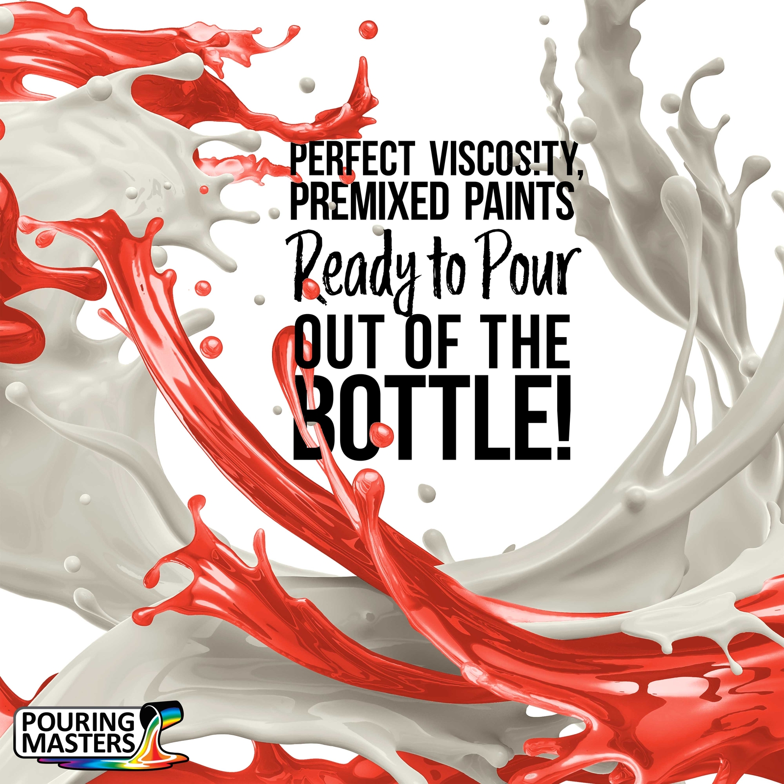 Pouring Masters Hot Tamale Red 8-Ounce Bottle of Water-Based Acrylic Paint