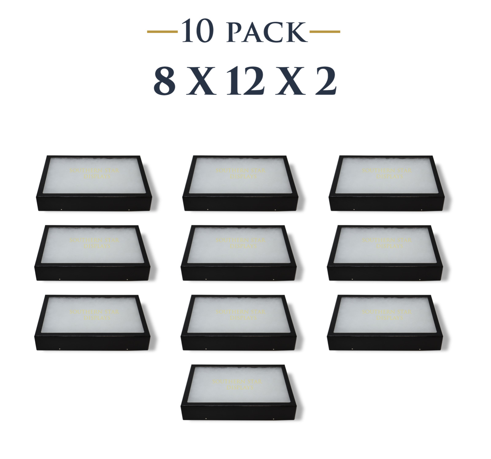 10 Pack of 8 x 12 x 2 Riker Display Cases Boxes for Collectibles Arrowheads