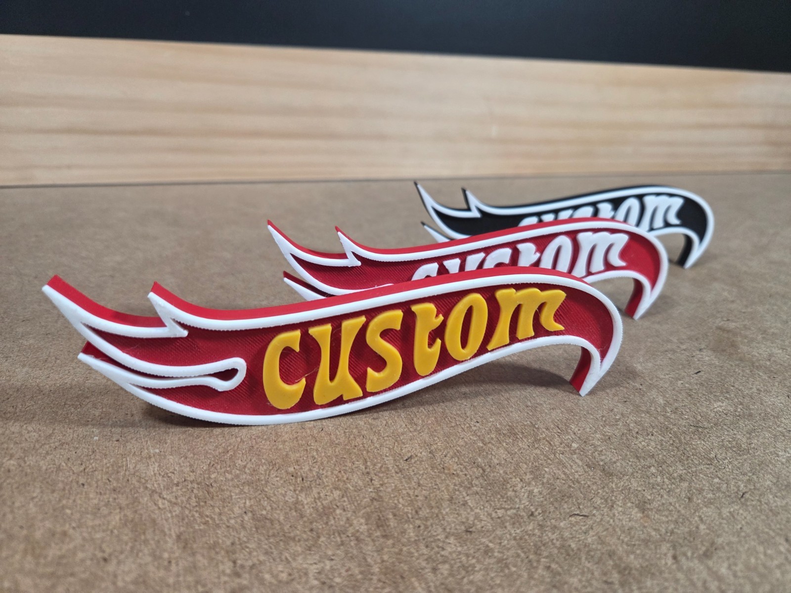 Hot Wheels Style Custom Name Personalized Sign - 3D Printed Desk Accessory