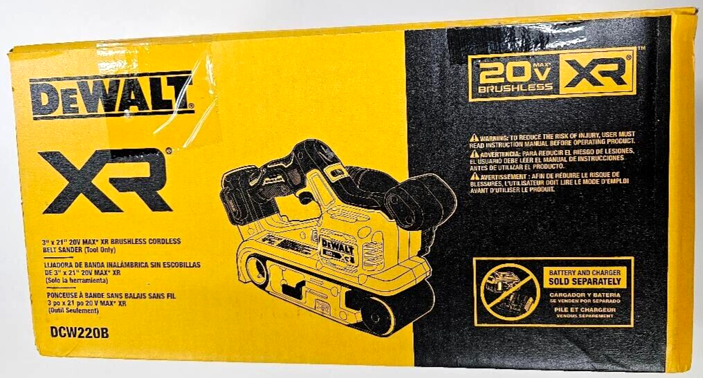 DeWalt DCW220B 20V Cordless 3" x 21" Belt Sander Brushless 20 Volt XR Brushless
