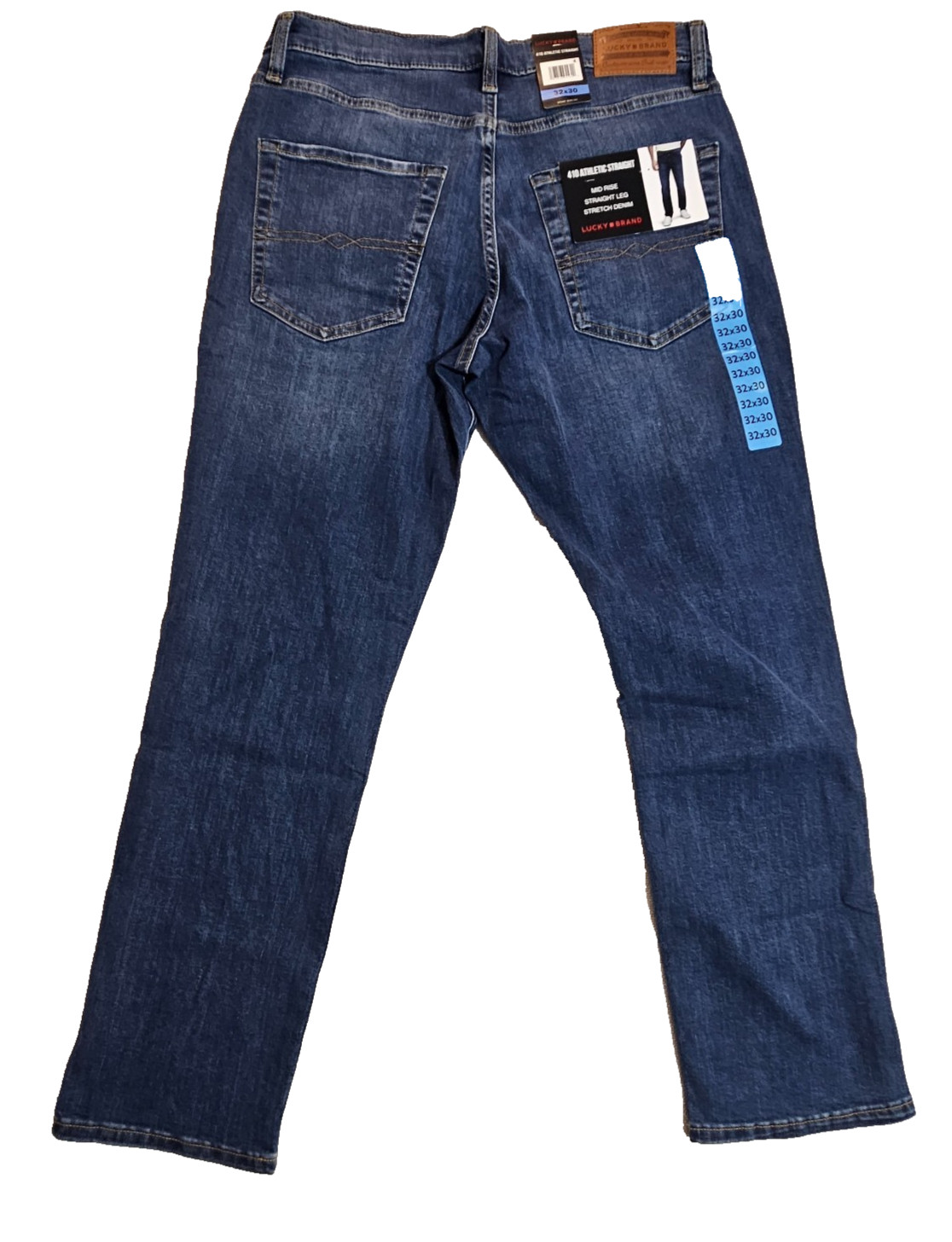 Jean Blue Med Wash 410 Athletic Straight Men's 32 X 30 By Lucky Brand MSRP 99.00