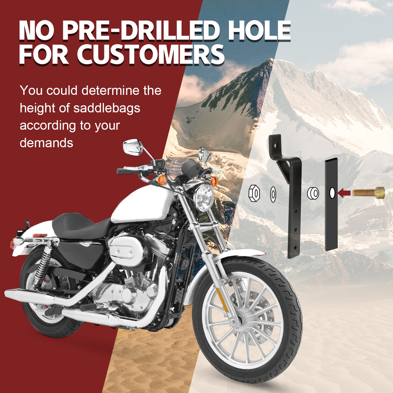 Motorcycle Universal Luggage Hard Saddle Bags For Harley Honda Yamaha Cruiser