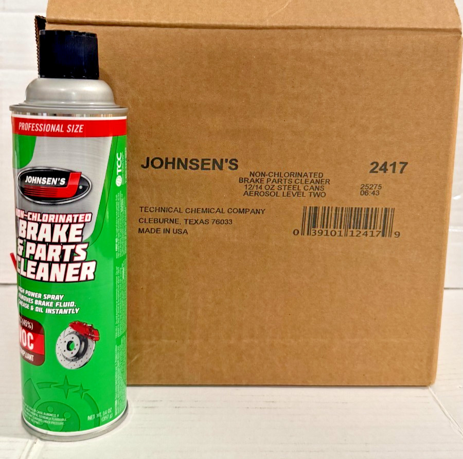 CASE OF 12! Johnsen's Brake Clean 2417 - 14oz - Non Chlorinated LOW VOC 12 PACK